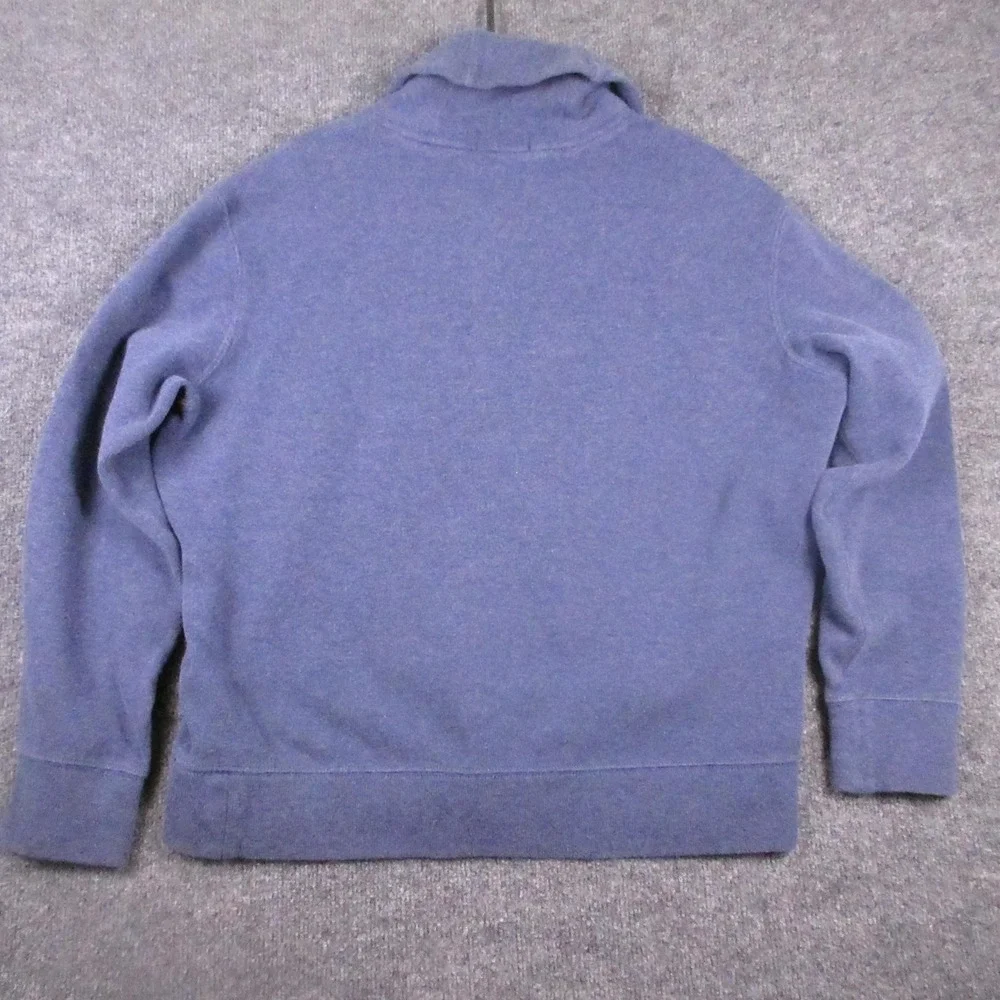 Polo Ralph Lauren Sweater Mens Large Blue Shawl Collar Knit Pullover Logo